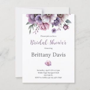 Bridal Shower Lavender Watercolor Floral  Postcard