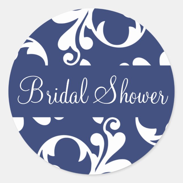 Bridal Shower Leaf Flourish Envelope Sticker Seal (Front)