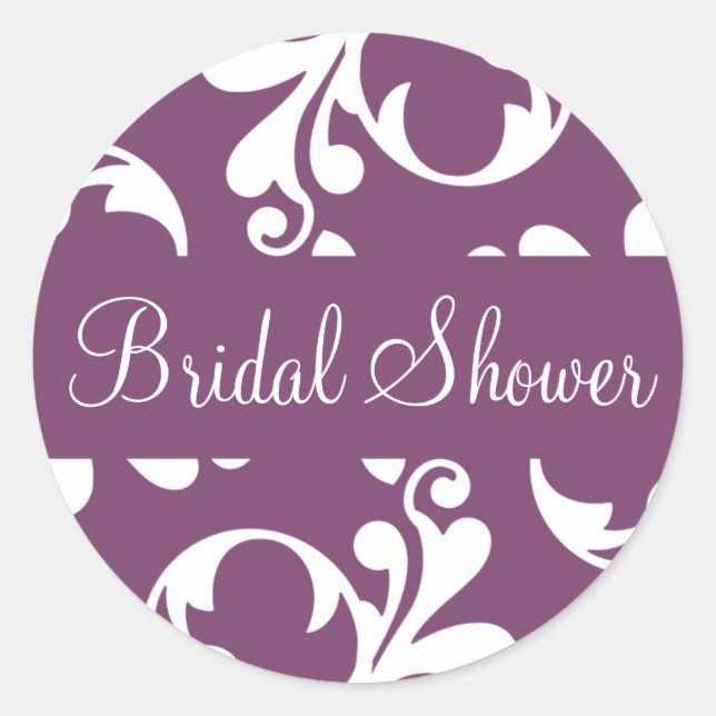 Bridal Shower Leaf Flourish Envelope Sticker Seal (Front)