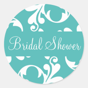Bridal Shower Leaf Flourish Envelope Sticker Seal