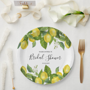 Bridal Shower Lemon Citrus Paper Plate