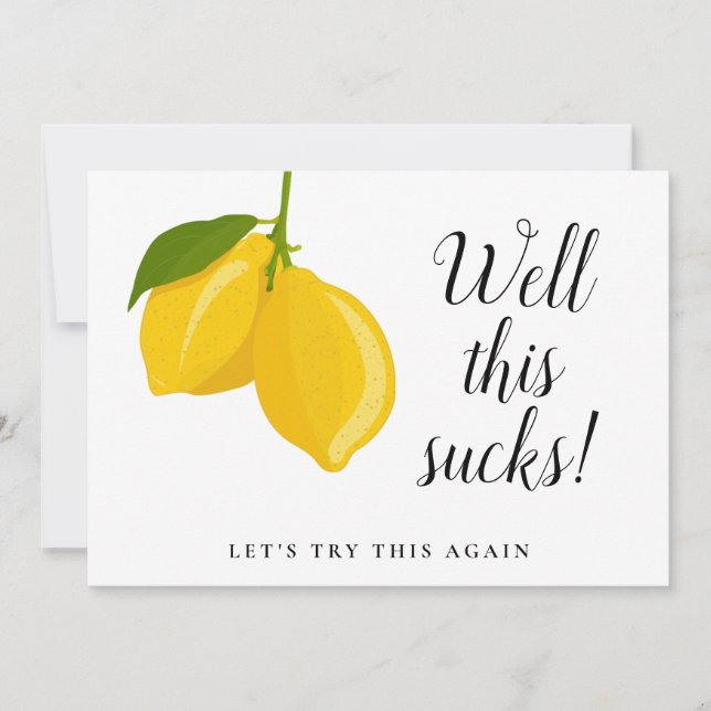 Bridal Shower Lemons Change the Date Modern Invitation (Front)