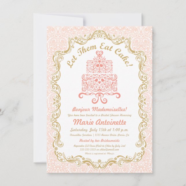 Bridal Shower Let Them Eat Cake Invitation (Front)