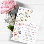 Bridal Shower Love In Bloom  Invitation<br><div class="desc">Let Your Special Day Blossom with this Love In Bloom Bridal Shower Invitation! This design features stunning hand-painted watercolor florals in hues of deep purple, dusty blue, and blush pink with sage greenery. Whether you're hosting a garden party or a cozy, intimate gathering, this beautiful design will bring a special...</div>