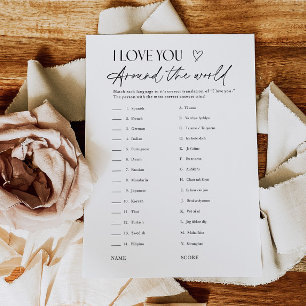 Bridal Shower Love Languages Matching Game Card