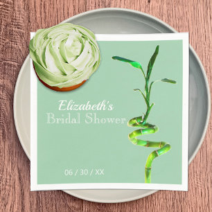 Bridal Shower Lucky Bamboo Pastel Personalized Napkin