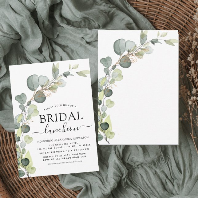 Bridal Shower Luncheon Greenery Eucalyptus Invitation (Creator Uploaded)