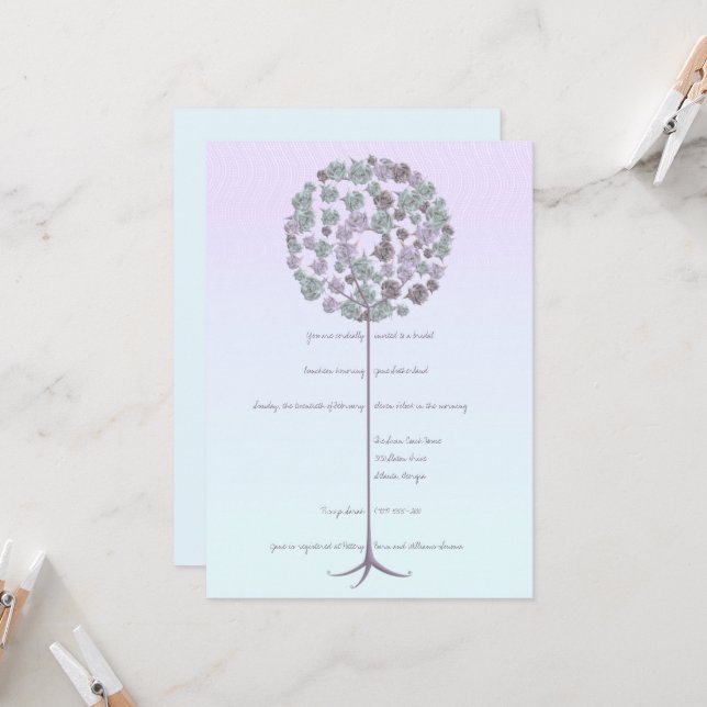 Bridal Shower Luncheon Invitation (Front/Back In Situ)