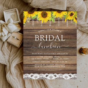 Bridal Shower Luncheon Sunflower Rustic Farmhouse