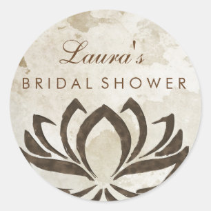 Bridal Shower Mandala Lotus Flower Pink Vintage Classic Round Sticker