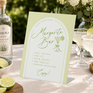 Bridal Shower Margarita Bar Instructions Pedestal Sign