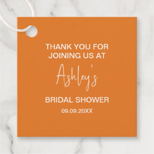 Bridal Shower Mid-Century Modern Orange Sun Mod Favour Tags
