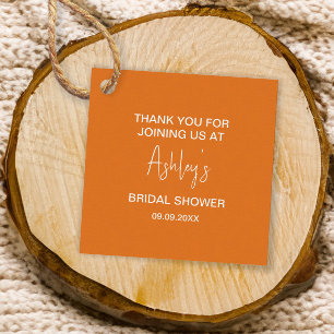 Bridal Shower Mid-Century Modern Orange Sun Mod Favour Tags
