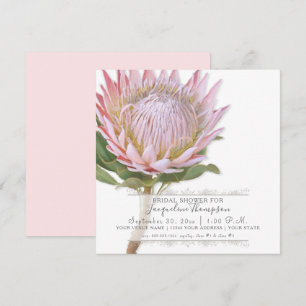 Bridal Shower Modern Elegant King Protea Flower Invitation