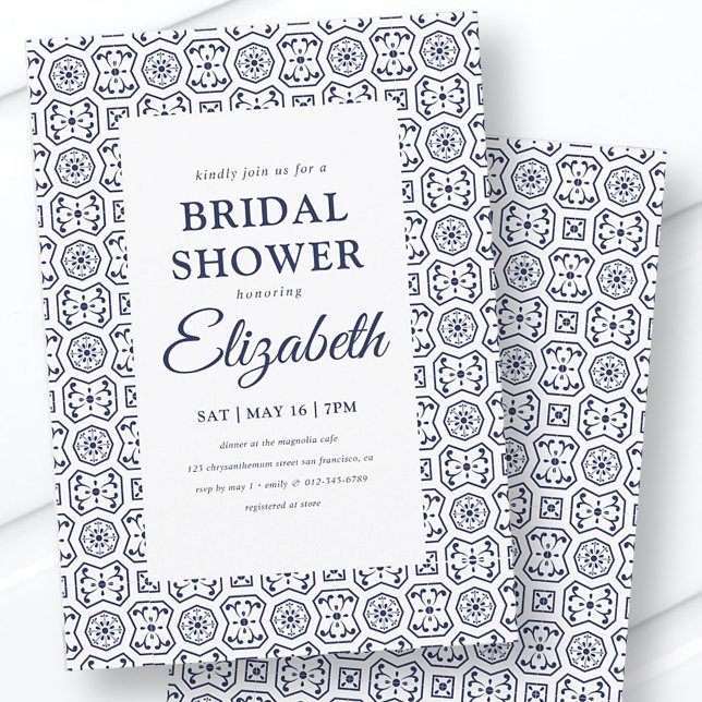 Bridal Shower Modern Moroccan Tiles Invitation (Creator Uploaded)