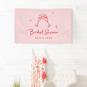 Bridal shower modern natural elegant handwritten banner