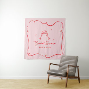 Bridal shower modern natural elegant handwritten tapestry