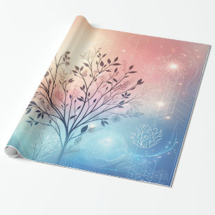 Bridal Shower Modern Wedding Tree Wrapping Paper
