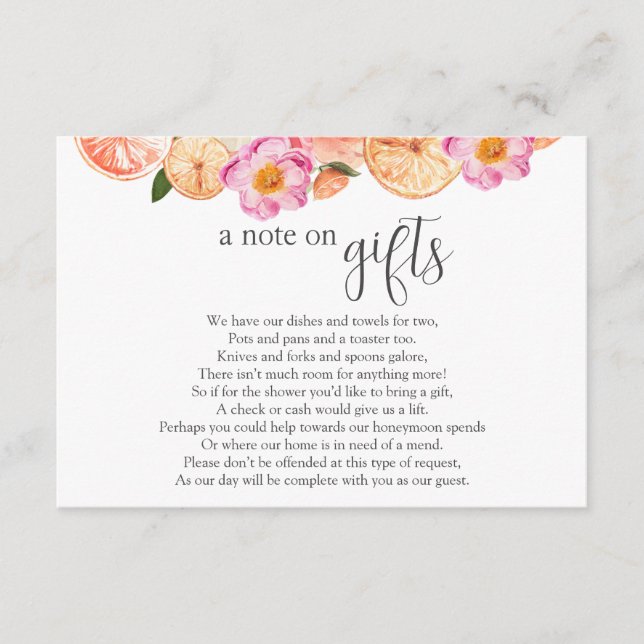 Bridal Shower Money Request Enclosure Card (Front)