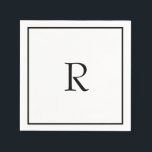 Bridal Shower Monograms Name Black White Wedding Napkin<br><div class="desc">Designed with text template for monogrammed initial which you can customize!</div>