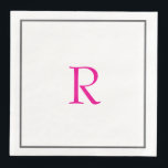Bridal Shower Monograms Name Hot Pink Wedding Napkin<br><div class="desc">Designed with text template for monogrammed initial which you can customize!</div>