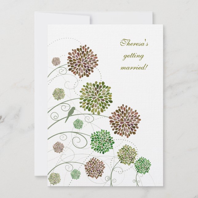 Bridal Shower Nature Dahlia White Invitation (Front)