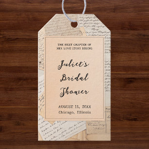 Bridal Shower Next Chapter Love Story Vintage Cozy Gift Tags