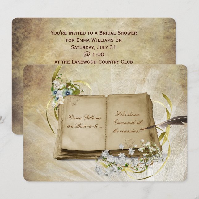 Bridal Shower Old Album Invitation (Front/Back)