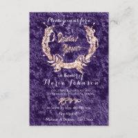 Bridal Shower Olive Wreath Pink Rose Violet Velvet