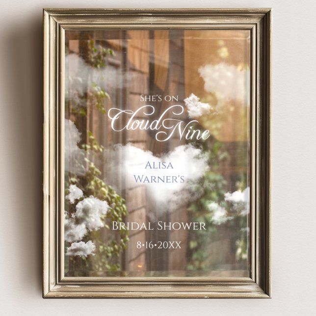 Bridal Shower On Cloud Nine Elegant Mirror and  Window Cling (Creator Uploaded)