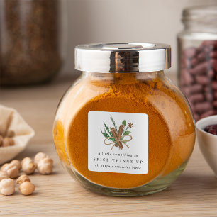 Bridal Shower or Wedding Spice Favour Square Sticker