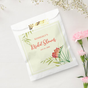 Bridal Shower Orange Crocosmia Watercolor Painting Favour Bag