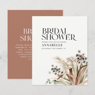 Bridal shower pampas eucalyptus terracotta modern