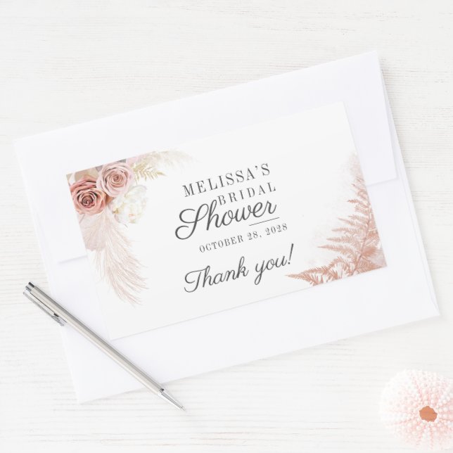 Bridal Shower Pampas Grass Terracotta  Sticker (Envelope)