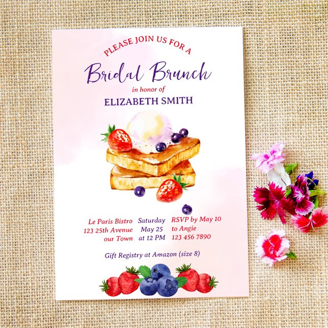 Bridal shower pancakes ice cream berries invitation (Creator Uploaded)