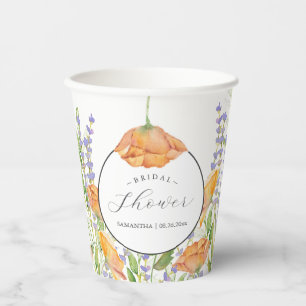 Bridal Shower Paper Cups Colourful Flowers