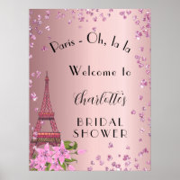 Bridal Shower Paris blush eiffel tower welcome
