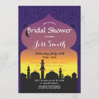 Bridal Shower Party Arabian Nights Invite Purple