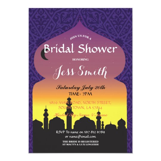 Bridal Shower Party Arabian Nights Invite Purple