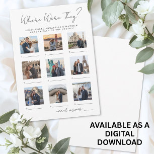 Bridal Shower Party Game Where Were They Invitation