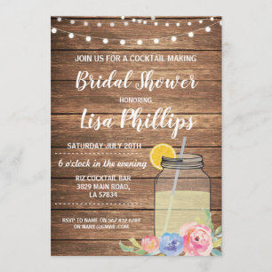 Bridal Shower Party Invite Jar Cocktail Making