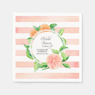 Bridal Shower Party Pink Grapefruit Oranges Citrus Napkin