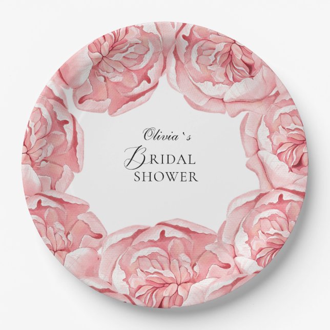 Bridal Shower Party Plates Flowers (Front)