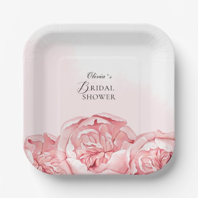 Bridal Shower Party Plates Flowers (Front)