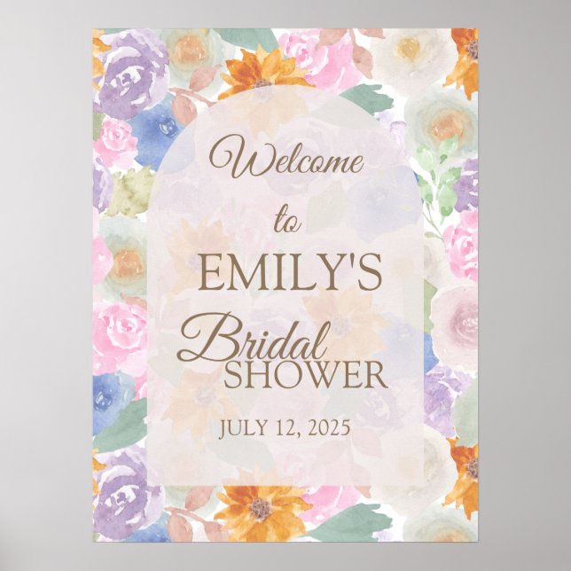 Bridal Shower Party Sign or Baby Shower (Front)