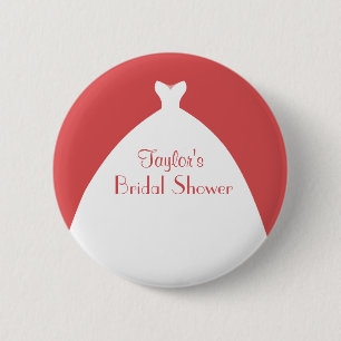 Bridal Shower Party Wedding Gown 2 Inch Round Button