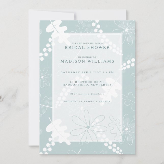 BRIDAL SHOWER Pastel Leaf Floral (Front)