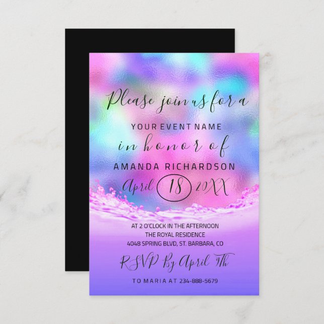 Bridal Shower Pastels Pink Waves Ocean Mermaid Invitation (Front/Back)