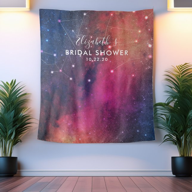 Bridal Shower Photo Backdrop Galaxy Constellations Tapestry (Creator Uploaded)