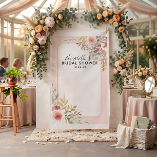 Bridal Shower Photo Backdrop Modern Elegant Flower